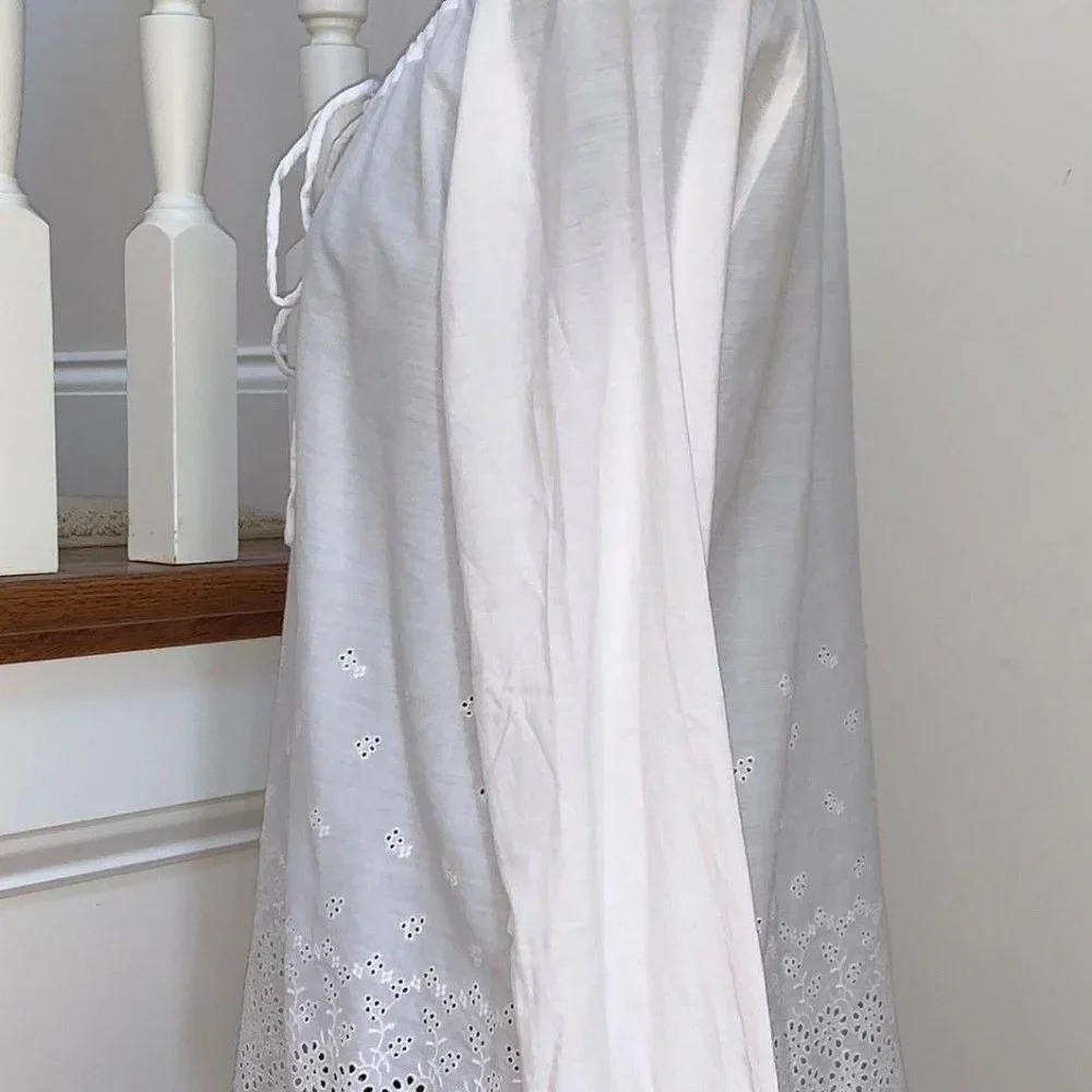 J.Crew Sz 8 Eyelet White Womens Long sleeve shirt